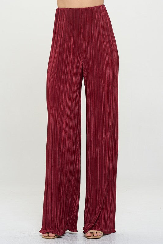 Renee C Plisse Straight Leg Pants