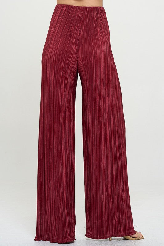 Renee C Plisse Straight Leg Pants