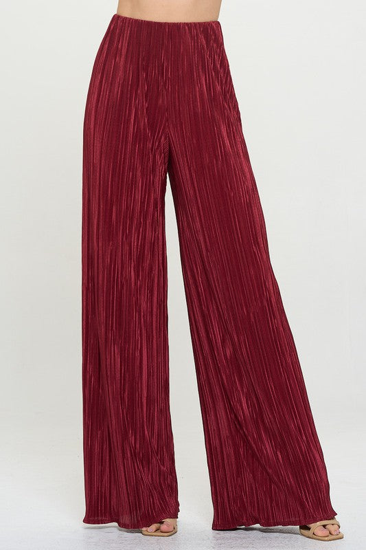 Renee C Plisse Straight Leg Pants