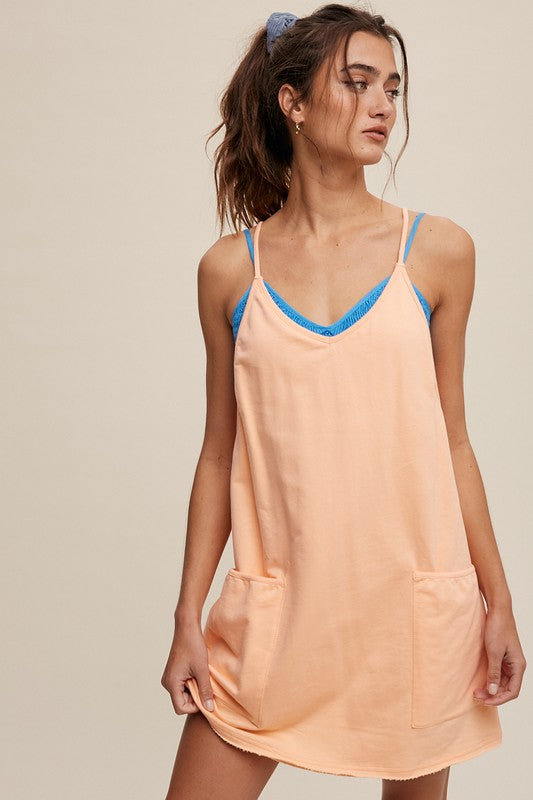 Sporty Mini Dress With Built in Romper Liner