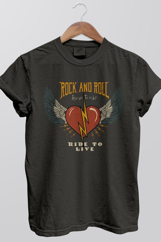 Rock and Roll Born to Ride, Garment Dye Tee