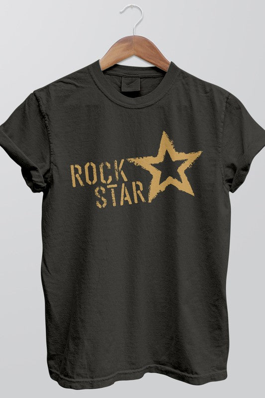 Rock Star Unisex Garment Dyed Graphic Tee in 3 Colors