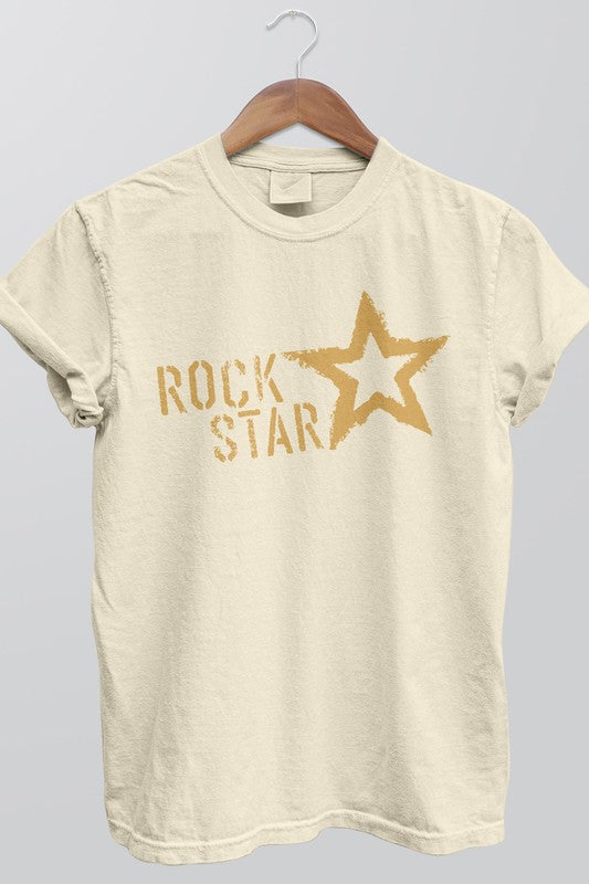 Rock Star Unisex Garment Dyed Graphic Tee in 3 Colors