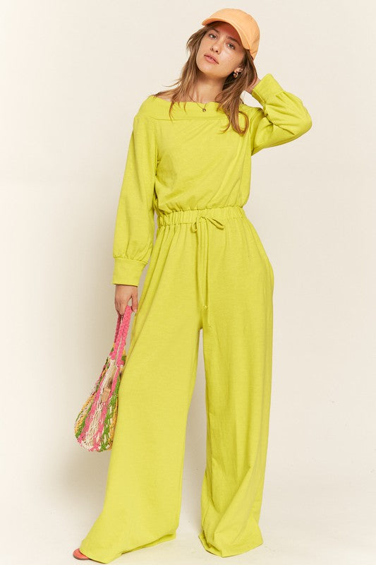 Jade by Jane One Shoulder Cotton Terry Knit Jumpsuit