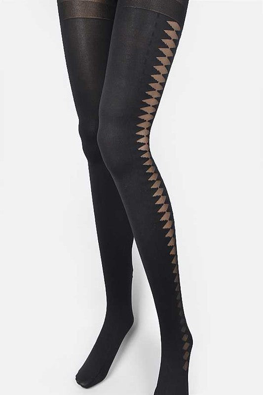 LA Jewelry Plaza Two Tone Designed Premium Tights