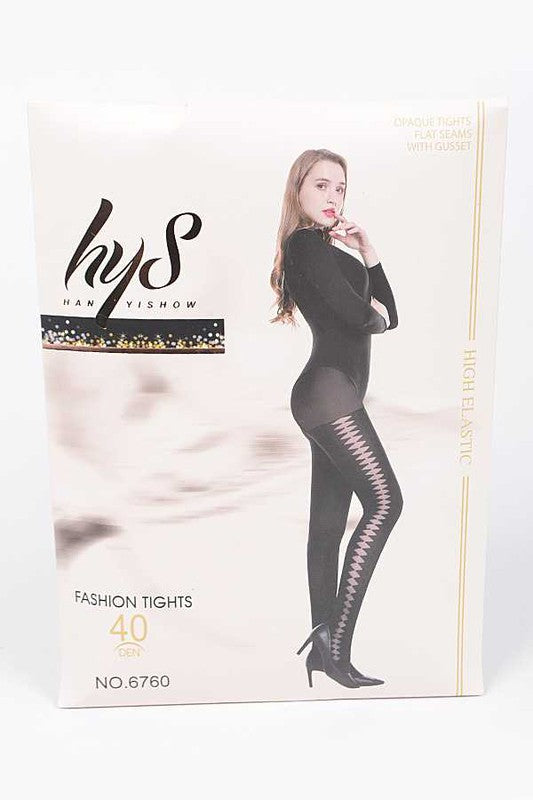 LA Jewelry Plaza Two Tone Designed Premium Tights