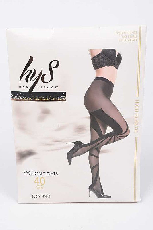 LA Jewelry Plaza Ribbon Designed Premium Tights