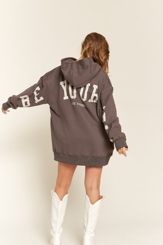 JADE BY JANE BE YOUR SELF OVERSIZED GRAPHIC SWEATSHIRT