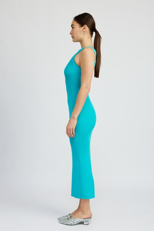 OPEN BACK MAXI KNIT DRESS