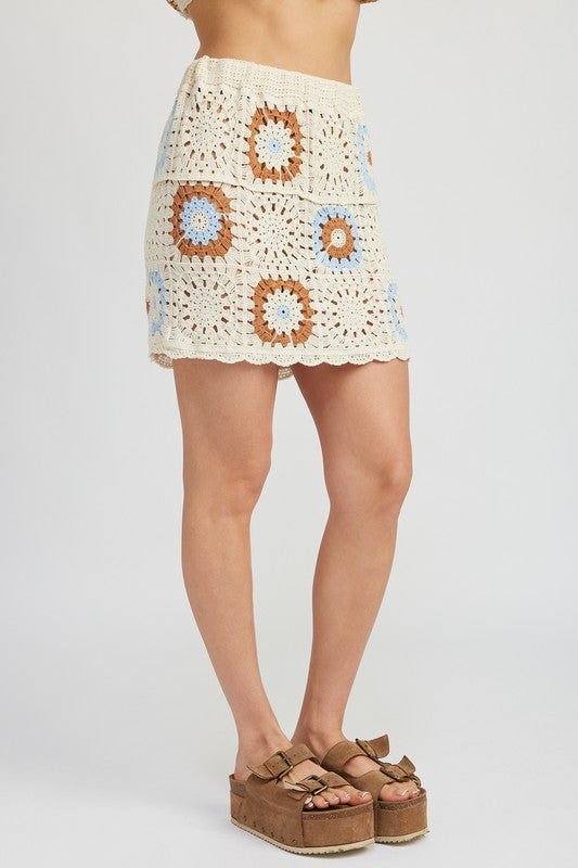 EMORY PARK HIGH RISE CROCHET MINI SKIRT