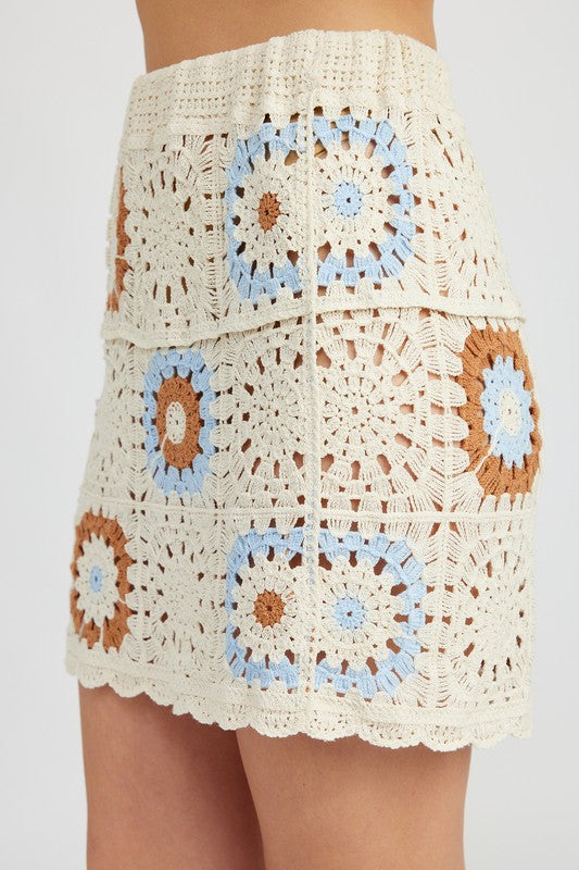 EMORY PARK HIGH RISE CROCHET MINI SKIRT