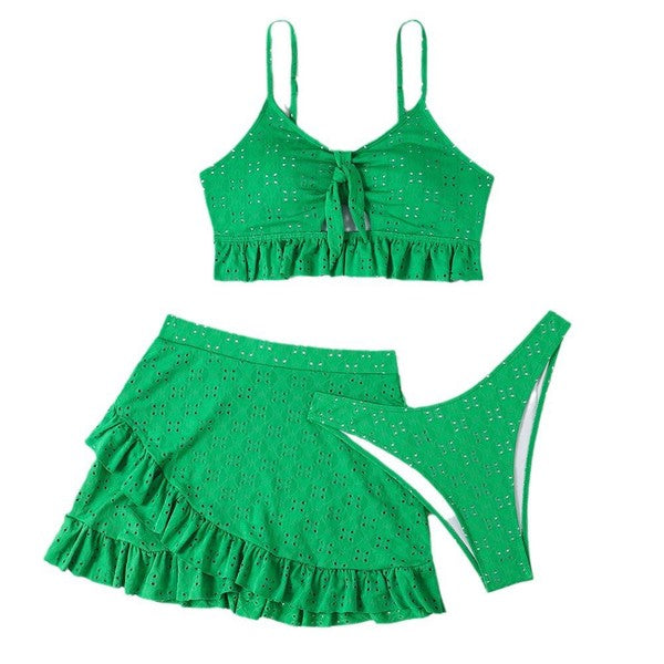 Miss Sparkling 3 Piece Swimsuit and Cover-Up set in 3 Colors