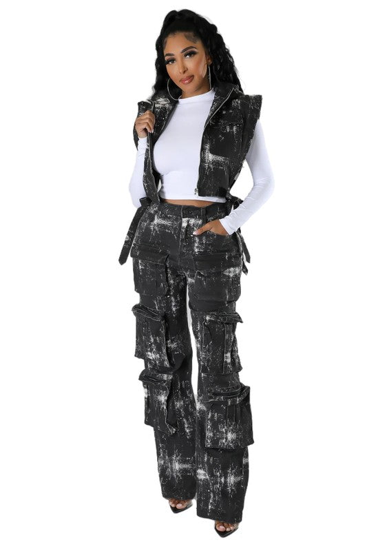 BY CLAUDE TWO PIECE VEST AND PANTS SET IN 2 COLORS