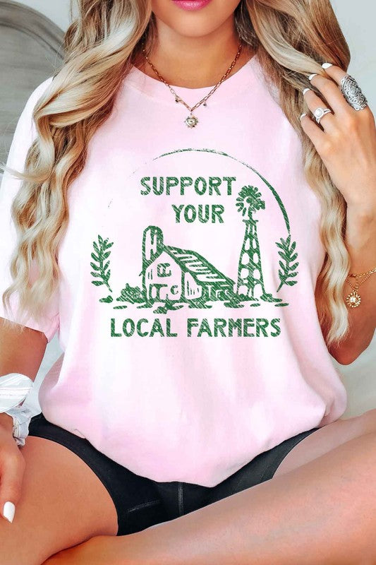 ROSEMEAD LOS ANGELES CO SUPPORT YOUR LOCAL FARMERS OVERSIZED GRAPHIC TEE IN 5 COLORS