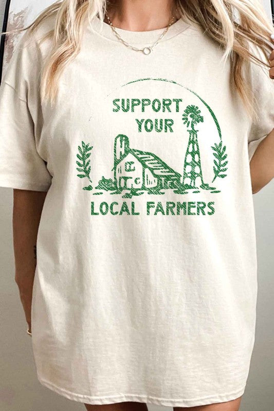 ROSEMEAD LOS ANGELES CO SUPPORT YOUR LOCAL FARMERS OVERSIZED GRAPHIC TEE IN 5 COLORS