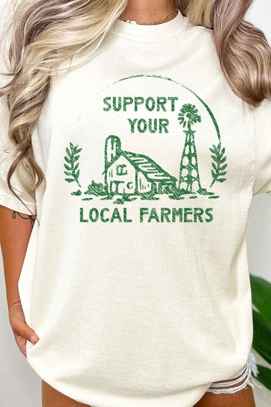 ROSEMEAD LOS ANGELES CO SUPPORT YOUR LOCAL FARMERS OVERSIZED GRAPHIC TEE IN 5 COLORS