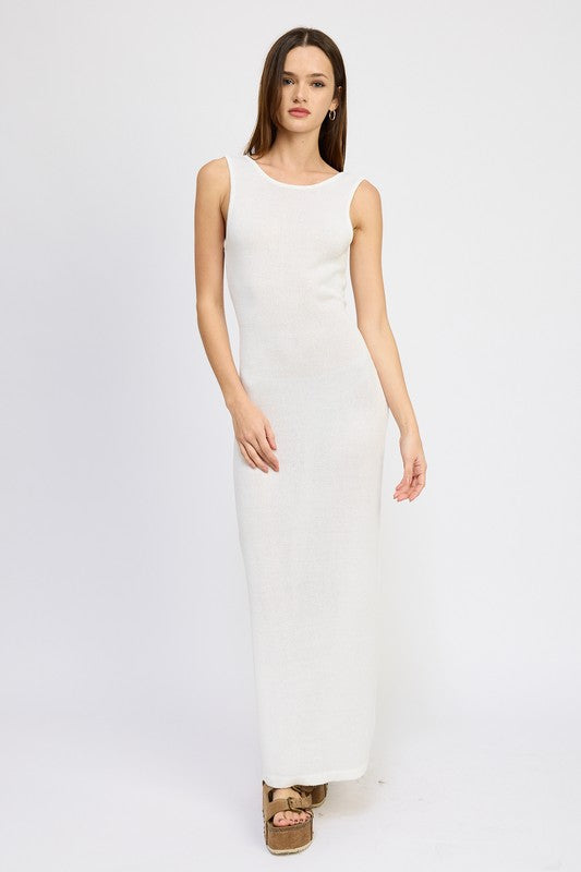 EMORY PARK CROCHET MAXI DRESS WITH BACK TIE DETAIL IN 3 COLORS