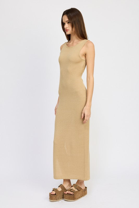 EMORY PARK CROCHET MAXI DRESS WITH BACK TIE DETAIL IN 3 COLORS