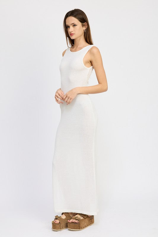 EMORY PARK CROCHET MAXI DRESS WITH BACK TIE DETAIL IN 3 COLORS