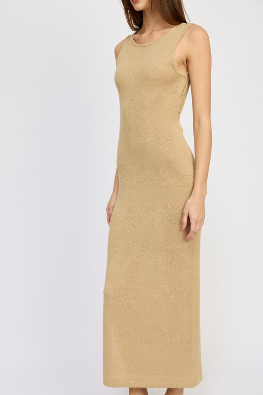 EMORY PARK CROCHET MAXI DRESS WITH BACK TIE DETAIL IN 3 COLORS