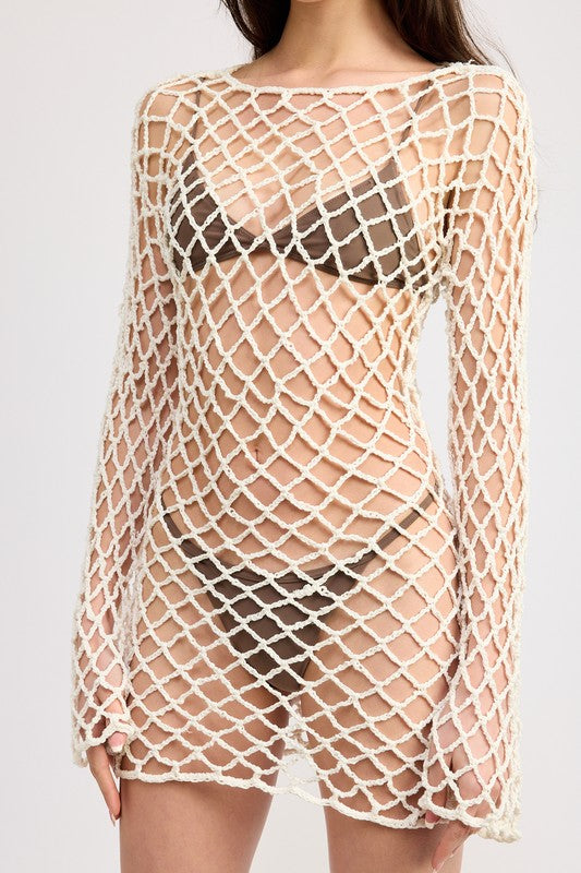 EMORY PARK BOLD CROCHET MINI DRESS SWIMSUIT COVER UP