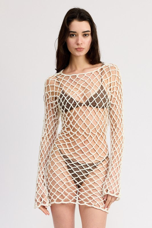 EMORY PARK BOLD CROCHET MINI DRESS SWIMSUIT COVER UP