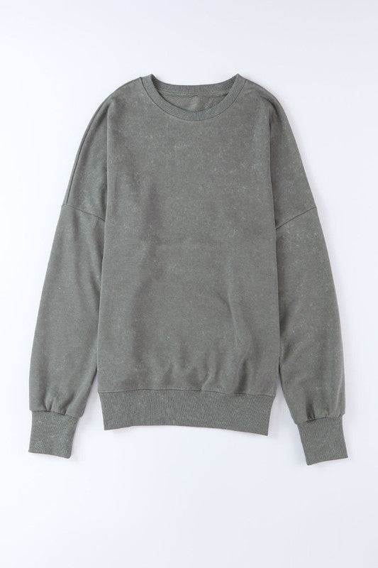 EG Fashion Light Washed Split Hem Oversized Sweatshirt in 2 Colors