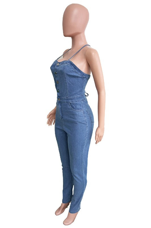 BY CLAUDE DENIM SEXY JUMPSUIT