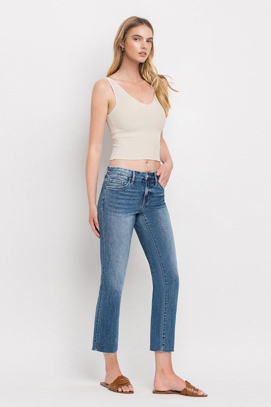 VERVET By Flying Monkey Mid Rise Straight Leg Crop Jeans