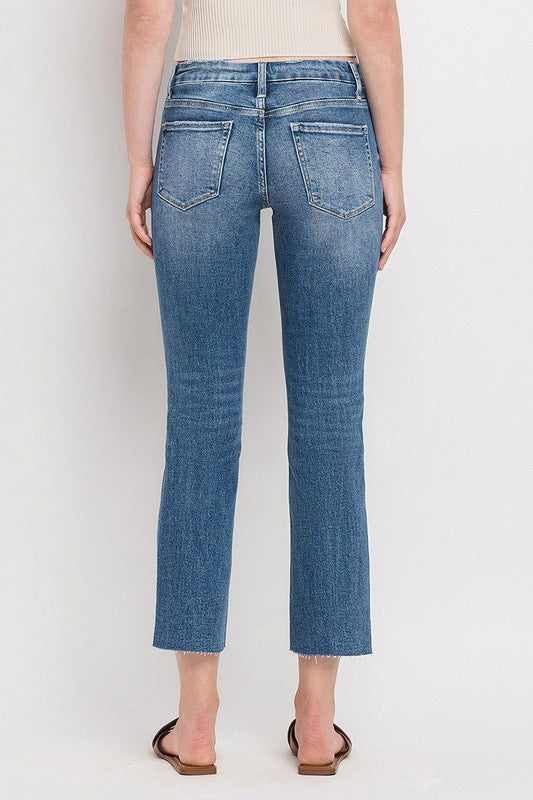 VERVET By Flying Monkey Mid Rise Straight Leg Crop Jeans