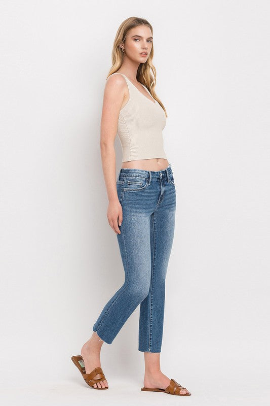 VERVET By Flying Monkey Mid Rise Straight Leg Crop Jeans