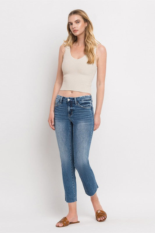 VERVET By Flying Monkey Mid Rise Straight Leg Crop Jeans