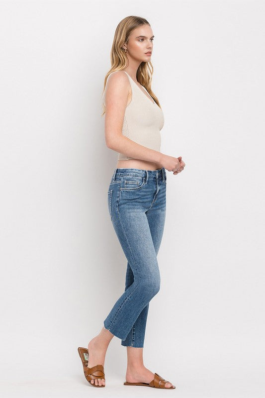 VERVET By Flying Monkey Mid Rise Straight Leg Crop Jeans