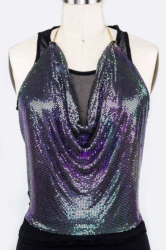 Metallic Chainmail Iconic Halter Top