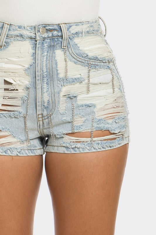 Athina Rebel Spirit Distressed Denim Shorts