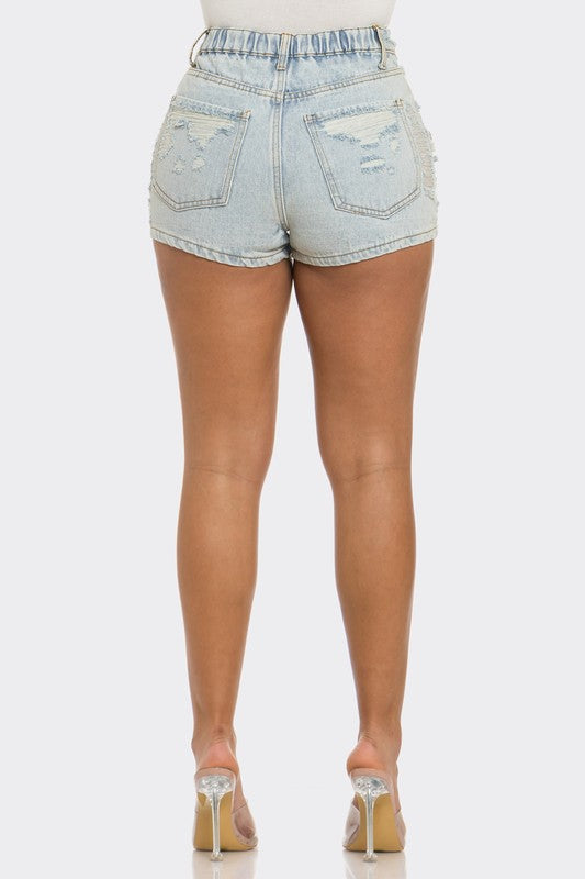 Athina Rebel Spirit Distressed Denim Shorts