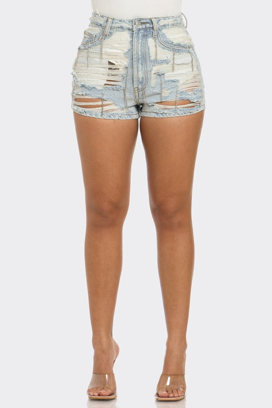 Athina Rebel Spirit Distressed Denim Shorts