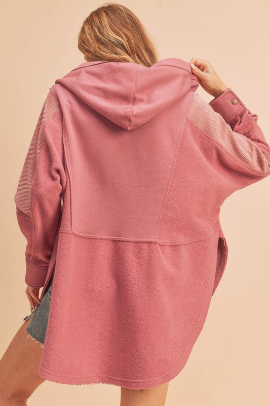 Aemi + Co Dove Oversized Hooded Henley Sweatshirt in 11 Colors