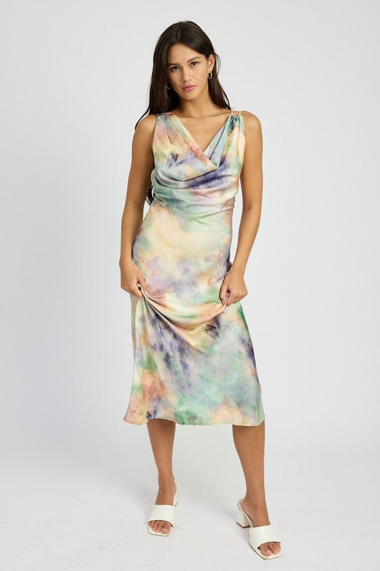 EMORY PARK COWL NECK MIDI DRESS