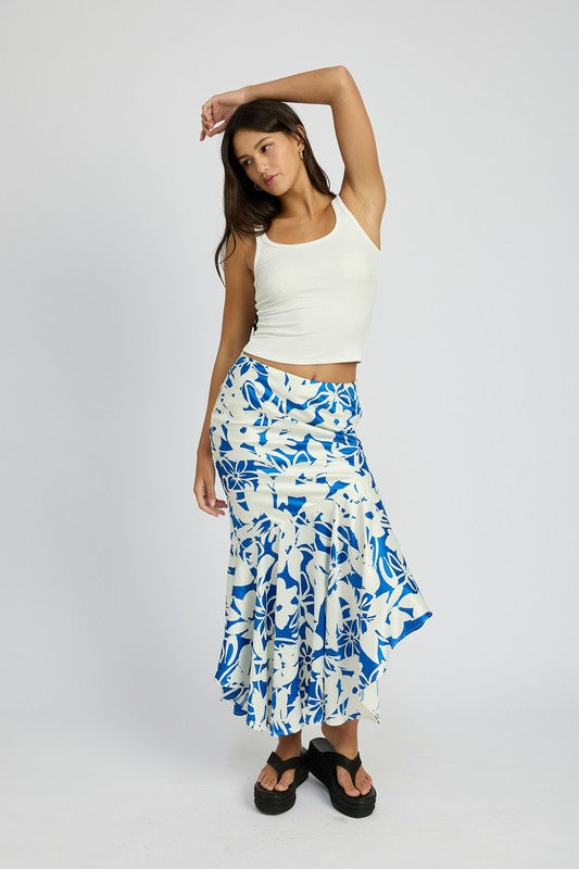 EMORY PARK ASYMMETRICAL RUFFLE HEM SKIRT