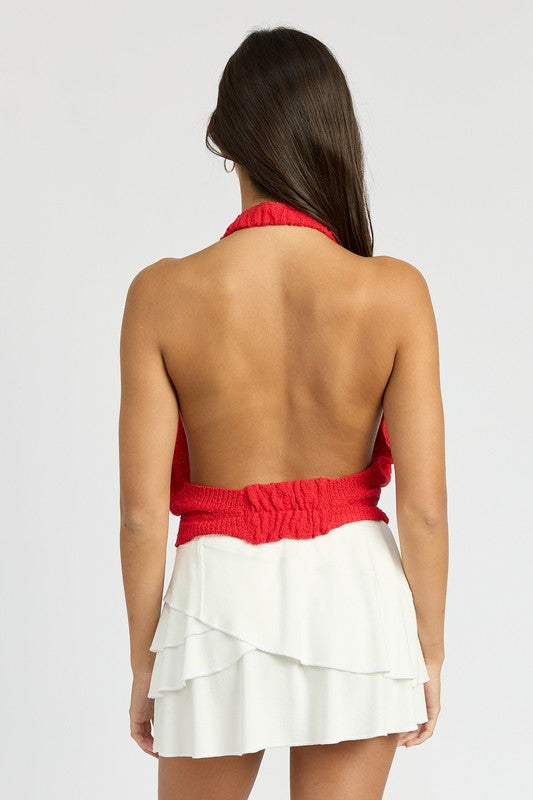 EMORY PARK COWL NECK HALTER TOP IN 2 COLORS