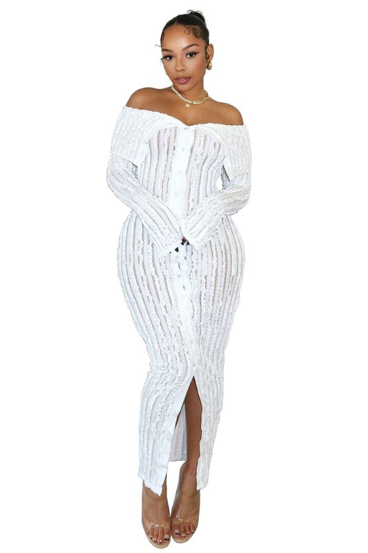 BY CLAUDE LONG SLEEVE MAXI DRESS