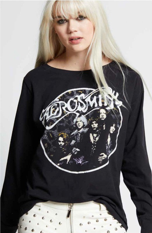 Recycled Karma "Aerosmith Back In The Saddle" Long Sleeve Graphic Tee