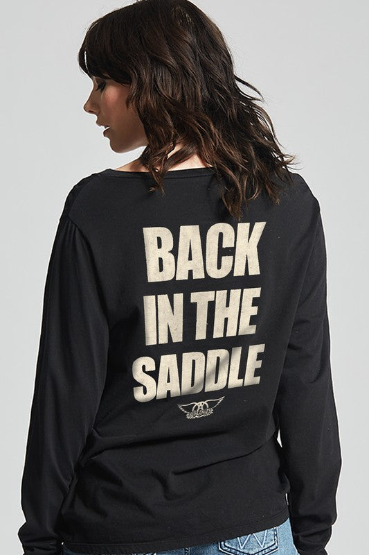 Recycled Karma "Aerosmith Back In The Saddle" Long Sleeve Graphic Tee