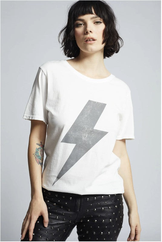 Recycled Karma "AC/DC Bolt" Vintage Boyfriend Short Sleeve Graphic Tee