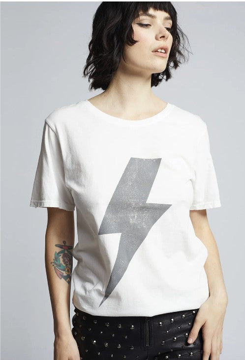 Recycled Karma "AC/DC Bolt" Vintage Boyfriend Short Sleeve Graphic Tee