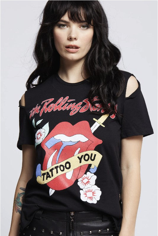 Recycled Karma "The Rolling Stones" Slit Sleeve Graphic Tee