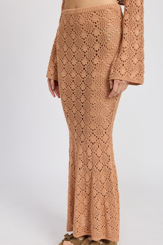 EMORY PARK CROCHET MERMAID MAXI SKIRT IN 2 COLORS