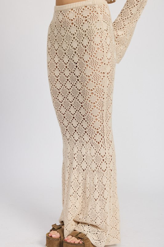 EMORY PARK CROCHET MERMAID MAXI SKIRT IN 2 COLORS