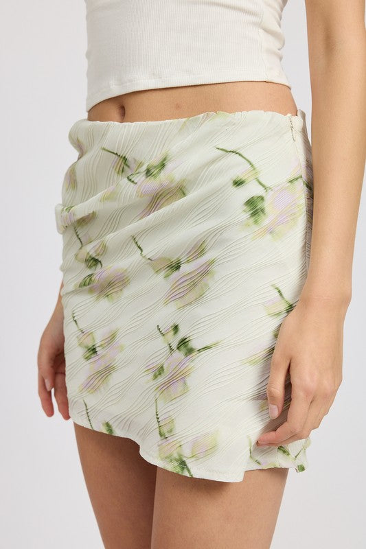 EMORY PARK FLORAL PENCIL SKIRT WITH SIDE SLIT